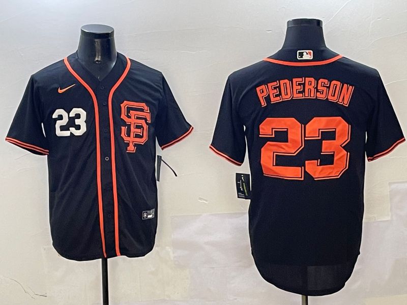 Men San Francisco Giants #23 Pederson Black Game 2025 Nike MLB Jersey style 3